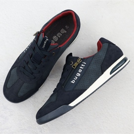 Zapatos deportivos masculinos casuales azul marino azul bugatti 321-a3811-5500 4