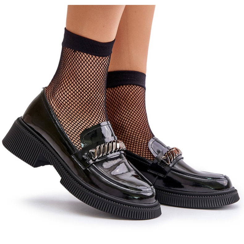 S.Barski Mocasines de Lofoles barnizados de mujeres con decoración LZ42-030 Negro 5 S.Barski Mocasines de Lofoles barnizados de mujeres con decoración LZ42-030 Negro 5