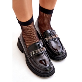 S.Barski Mocasines de Lofoles barnizados de mujeres con decoración LZ42-030 Negro 3 S.Barski Mocasines de Lofoles barnizados de mujeres con decoración LZ42-030 Negro 3