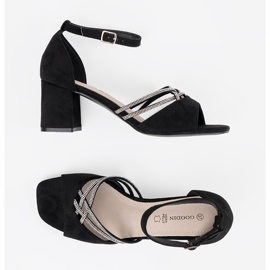 Goodin Sandalias de gamuza negra en la publicación negro 5
