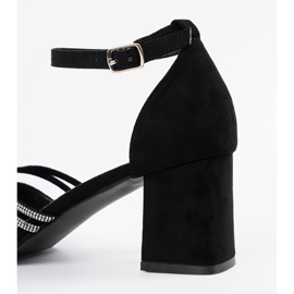 Goodin Sandalias de gamuza negra en la publicación negro 1