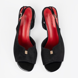 Goodin Sandalias de ante negras negro 3