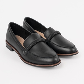 Mocasines negros con inserto de cuero Sergio Leone 1