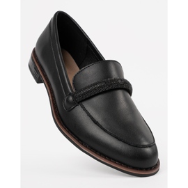 Mocasines negros con inserto de cuero Sergio Leone 4