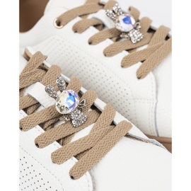 Zapatillas blancas y beige con alfileres de cuero Sergio Leone blanco 5