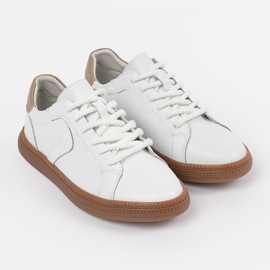 Zapatillas blancas de cuero para mujer Sergio leone blanco 2