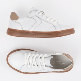 Zapatillas blancas de cuero para mujer Sergio leone blanco 4