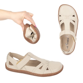 Zapatos Barefoot de mujer Ultralekkie Olivier 1285 Semiabelas para beige 8