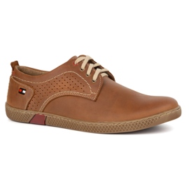 Olivier Zapatos de cuero para hombres casuales 302gt camello marrón 2