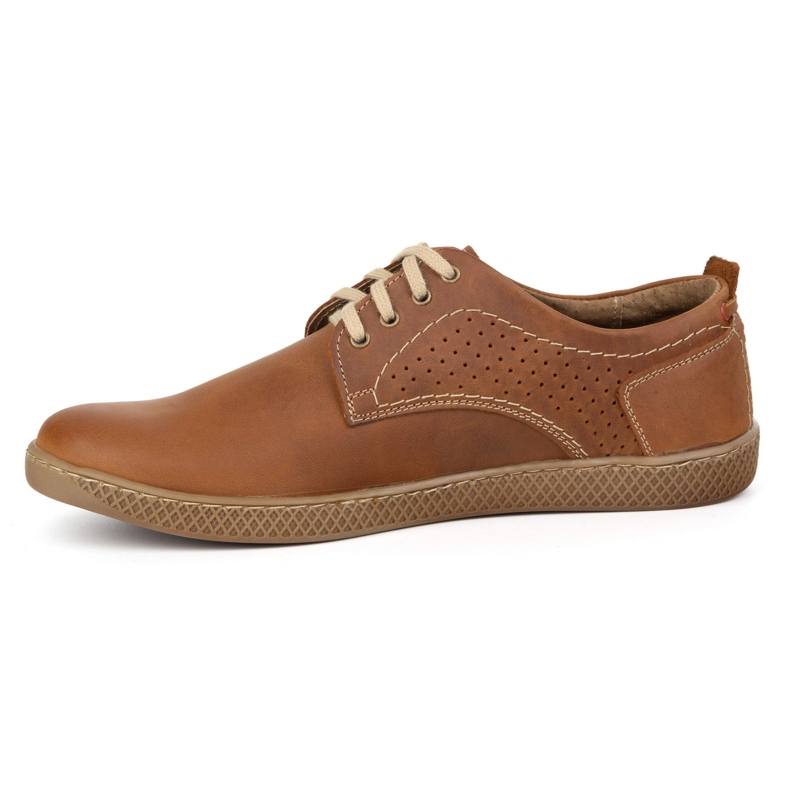 Olivier Zapatos de cuero para hombres casuales 302gt camello marrón 1