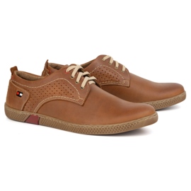 Olivier Zapatos de cuero para hombres casuales 302gt camello marrón 3