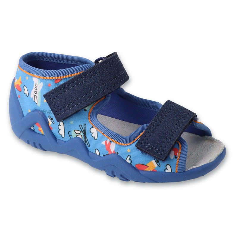 Zapatillas para niños Befado 350p052 Inserto de cuero azul 1