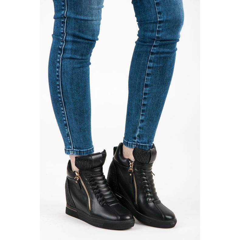 Zapatillas negras con cremallera negro 1 Zapatillas negras con cremallera negro 1