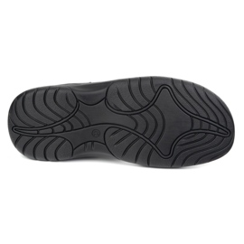 KOMODO Sandalias de cuero de 552k para hombres con velcro - Perfecto para el verano para hombres activos negros 6
