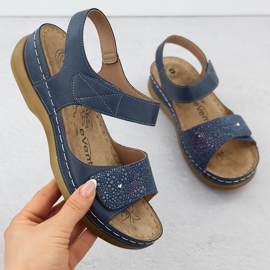 Sandalias femeninas para velcro Evento 8988 azul 1 Sandalias femeninas para velcro Evento 8988 azul 1