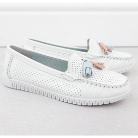Mocasines de contracción para mujeres con franjas blancas de Evento 5372 blanco 2