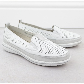 Zapatos de cuero a puertas para mujeres Evento blanco 5634 2