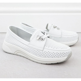 Zapatos de cuero a puertas para mujeres Artiker blanco 56C2101 2