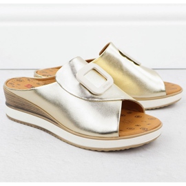 Cuñas de cuero matelic dorado artiker 56c2146 2