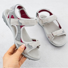 Cambell Camell Al94327 Sandalias deportivas de cuero gris 1