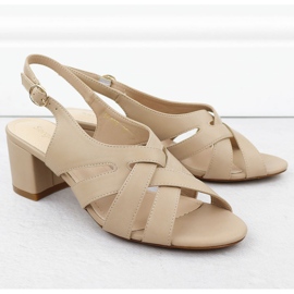 Tacones altos de mujeres Sergio Leone SK889 Sandalias beige 2
