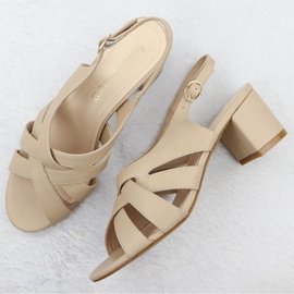 Tacones altos de mujeres Sergio Leone SK889 Sandalias beige 3