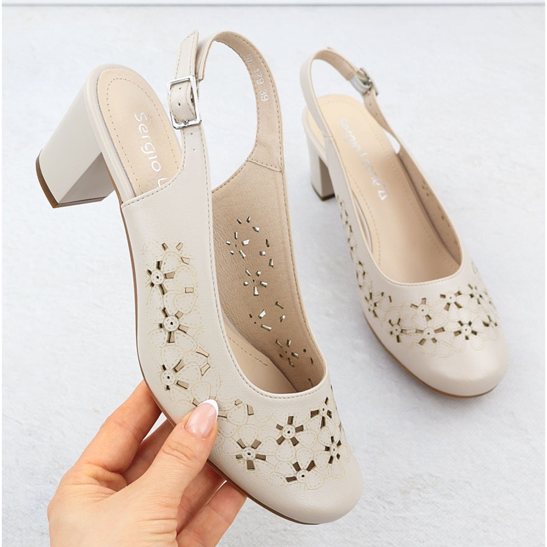 Sandalias de mujeres llenas de abiertos beige Sergio Leone SK179 1