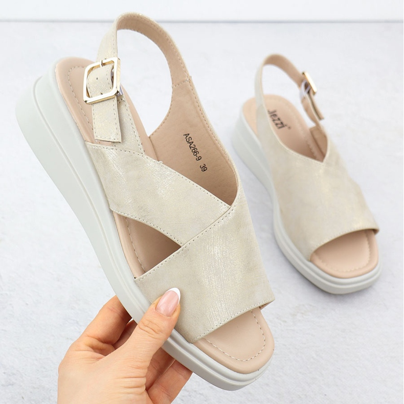 Sandalias de mujeres en cuñas doradas jezzi asa266-9 dorado 1 Sandalias de mujeres en cuñas doradas jezzi asa266-9 dorado 1