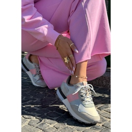 Zapatillas de gamuza femenina Big Star RR274243 Sistema de rosa gris de polro rosado 6