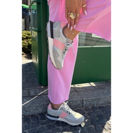 Zapatillas de gamuza femenina Big Star RR274243 Sistema de rosa gris de polro rosado 4