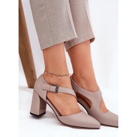 Bombas de cuero en el pilar con Vinceza 91133 Gray Clamp gris 7