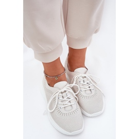 Vinceza 41472 zapatos deportivos de cuero para mujeres blanco 5
