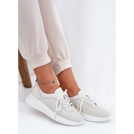 Vinceza 41472 zapatos deportivos de cuero para mujeres blanco 6