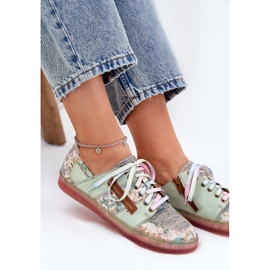 Zapatos de cuero para mujeres maciejka 06791-09 verde claro 6