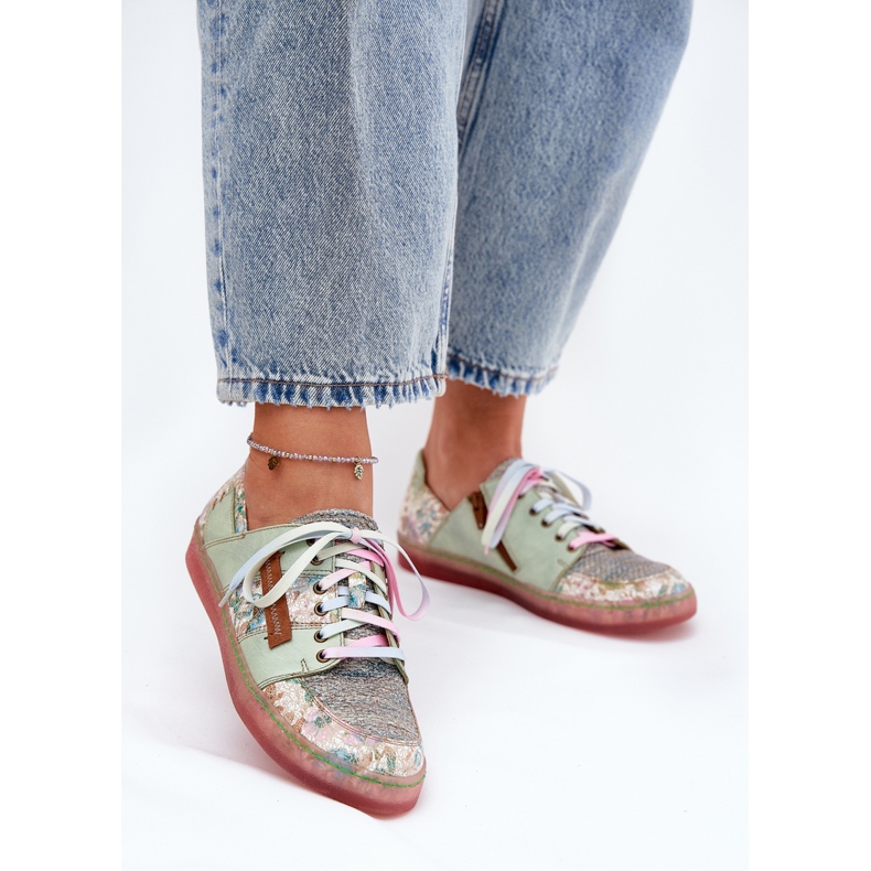 Zapatos de cuero para mujeres maciejka 06791-09 verde claro 2