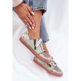 Zapatos de cuero para mujeres maciejka 06791-09 verde claro 8