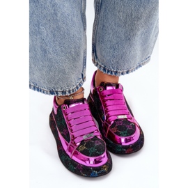 Zapatillas decoradas para mujeres en la plataforma negra GOE NN2N4006 negro 2