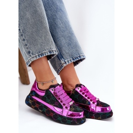 Zapatillas decoradas para mujeres en la plataforma negra GOE NN2N4006 negro 5