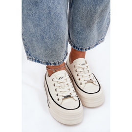 Zapatillas de deporte de cuero para mujeres en la plataforma blanca GOE RR2N4106 blanco 6