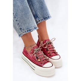 Zapatillas de deporte femeninas en la plataforma GOE RR2N4104 rojo 9