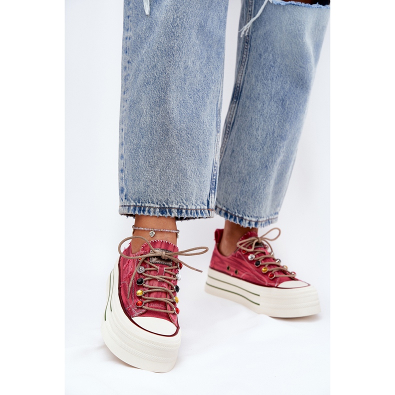 Zapatillas de deporte femeninas en la plataforma GOE RR2N4104 rojo 1