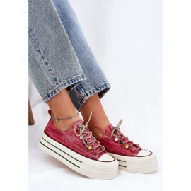 Zapatillas de deporte femeninas en la plataforma GOE RR2N4104 rojo 6