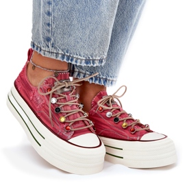 Zapatillas de deporte femeninas en la plataforma GOE RR2N4104 rojo 12