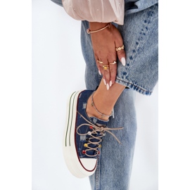 Zapatillas para mujeres en la plataforma Goe RR2N4103 Navy Blue azul 5