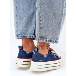 Zapatillas para mujeres en la plataforma Goe RR2N4103 Navy Blue azul 6