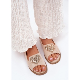 S.Barski Sandalias para mujeres con corazón decorativo S. Barski KV27-018 Beige 5