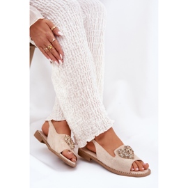 S.Barski Sandalias para mujeres con corazón decorativo S. Barski KV27-018 Beige 6