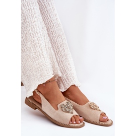 S.Barski Sandalias para mujeres con corazón decorativo S. Barski KV27-018 Beige 8