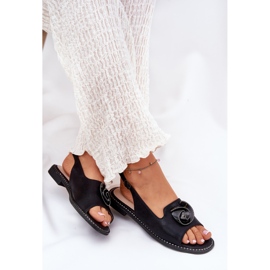 S.Barski Sandalias de mujeres brillantes con un adorno S. Barski KV51-006 Negro 7