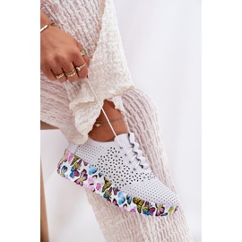 ARTIKER Cuero Openwork Women's Zapatos en cuñas Mariposas Artesis 56C1618 White blanco 8